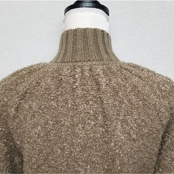 𝅺RARE Retro Moda International Brown Popcorn Boucle Wool Blend Ribbed Cardigan - Picture 12 of 15